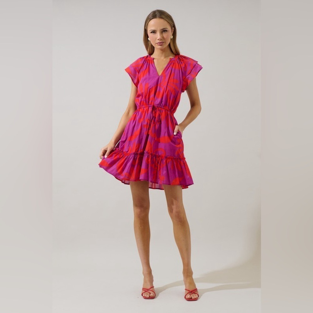 Sugarlips Fuchsia and Scarlet Mini Dress